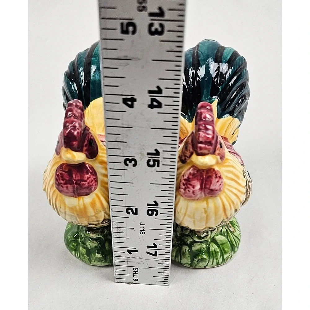 Ceramic Rooster Salt and Pepper Shakers Set Farmhouse Country Kitchen Decor 4.5